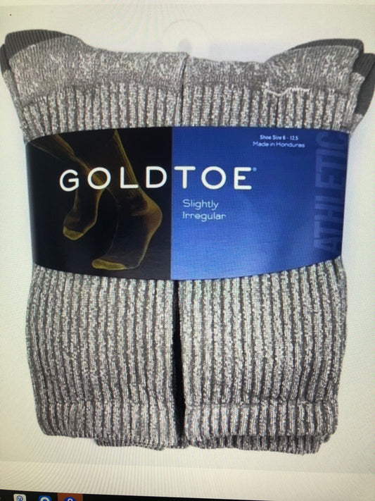 Goldtoe Men's Heather Color Contton Crew Athletic Sock, 6pair Shoe Size 6